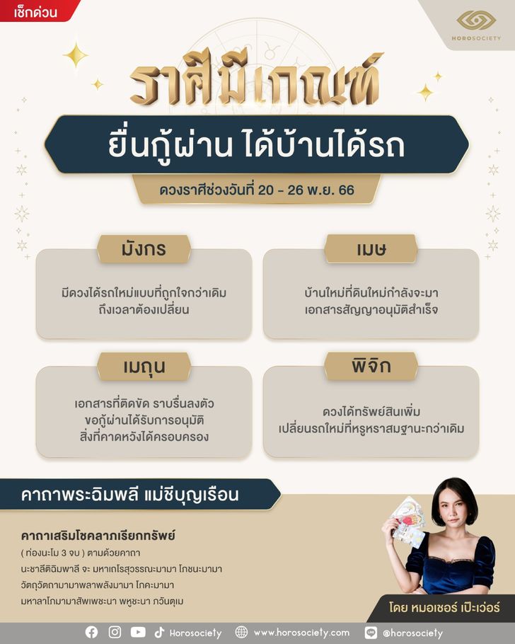 ราศีใดมีเกณฑ์ ยื่นกู้ผ่าน ได้บ้านได้รถ