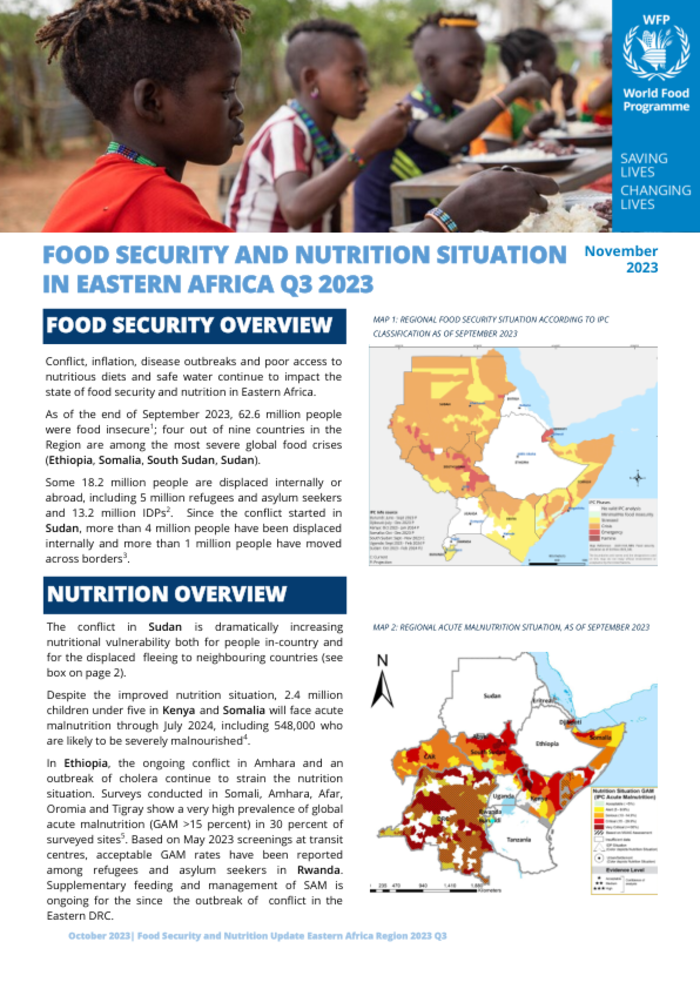 Food security and nutrition situation in eastern Africa Q3 2023 (November 2023)