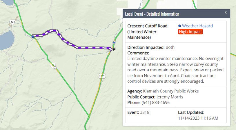 Bend-La Pine school bus hits patch of black ice, crashes on Crescent Cutoff Road; La Pine HS student injured