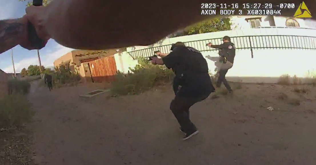 Video: Albuquerque police chase stolen car suspect which leads to police shooting