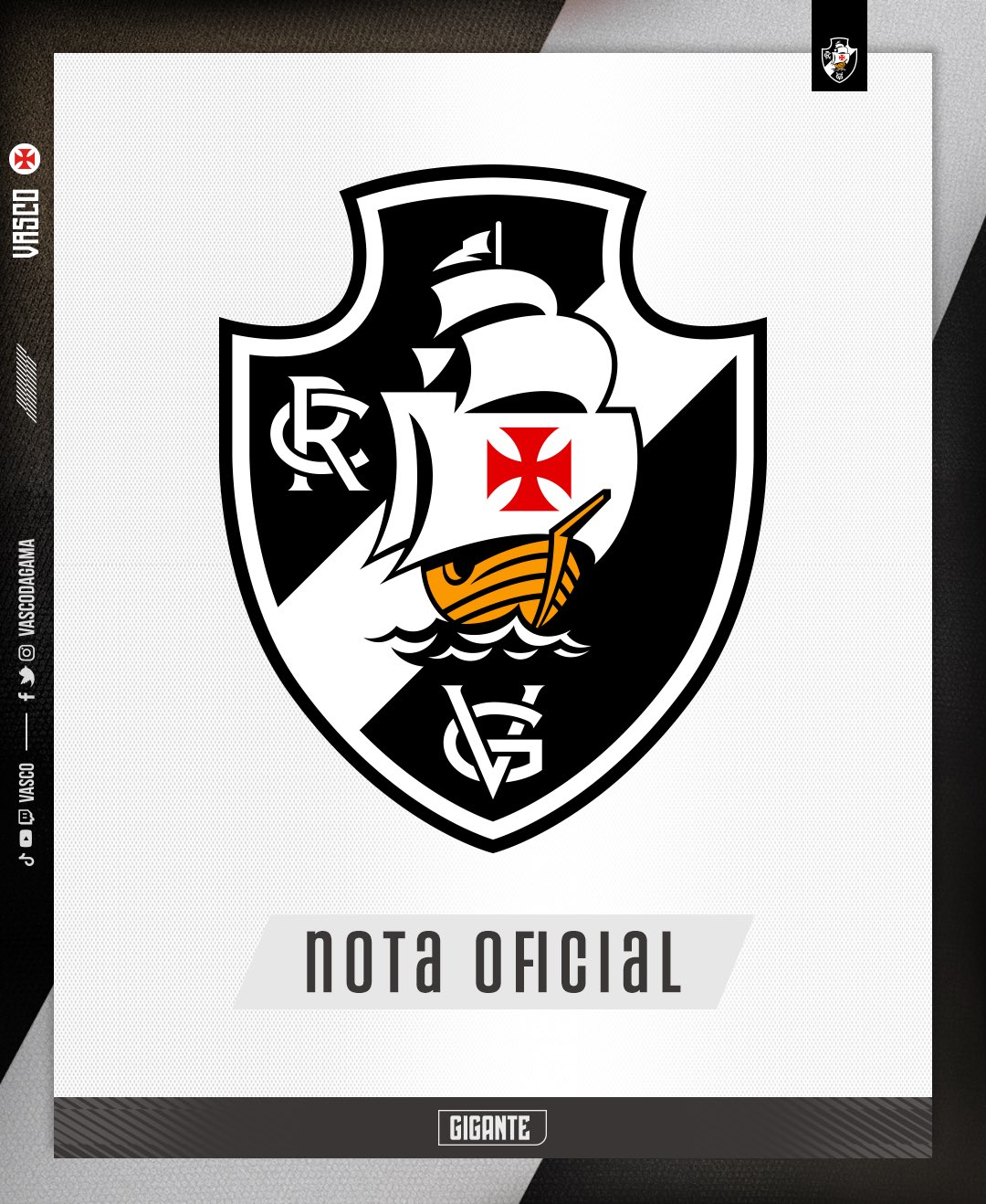 Vasco emite nota sobre a Liga Forte União do Futebol Brasileiro