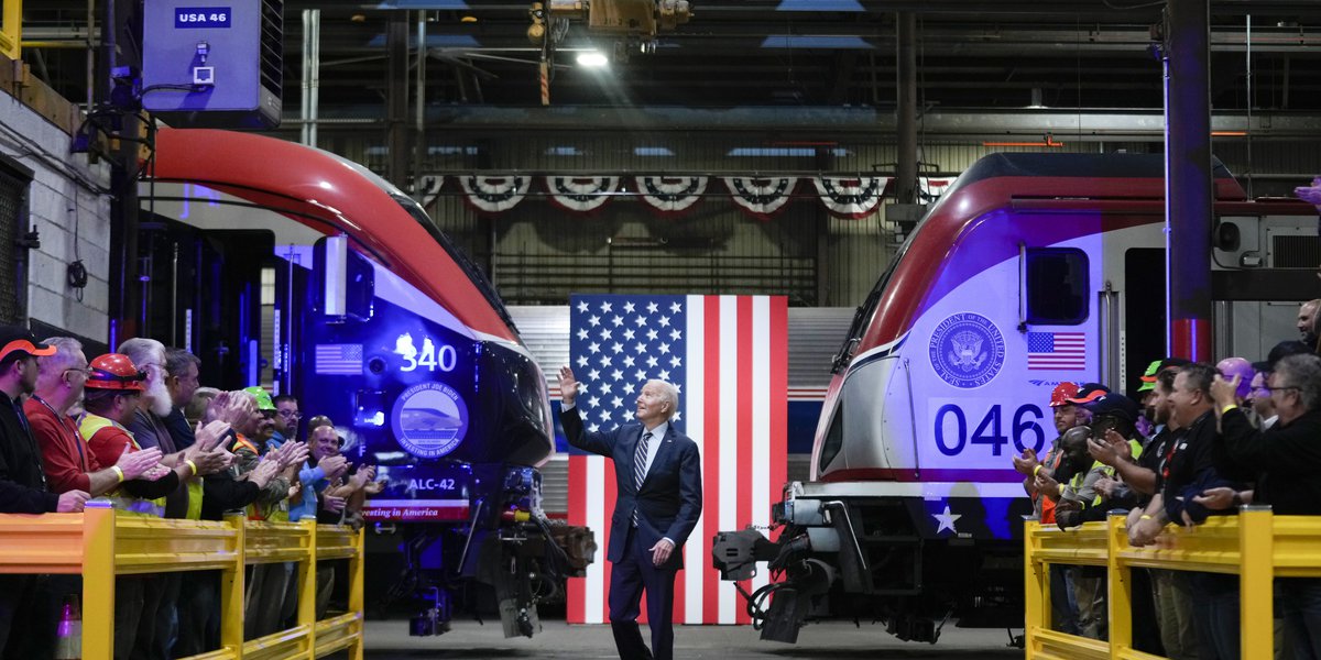 ‘Amtrak Joe’ Biden visits Delaware to promote $16 billion for passenger rail projects