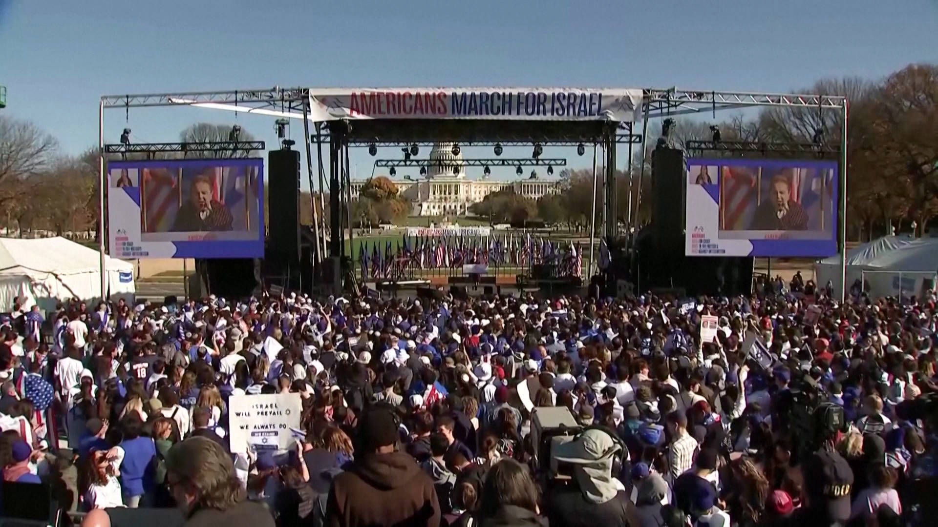 “March for Israel” Brings Together Celebrities with Right-Wing Leaders, White Nationalist Pastor