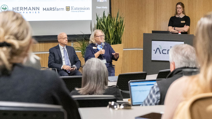 Chancellor Kristin Sobolik discusses agricultural innovation, collaboration at NASA Acres kickoff event