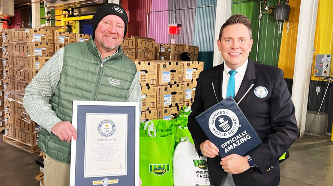 JENNIE-O® Brand Breaks GUINNESS WORLD RECORDS™ Title for Most Turkeys Donated in 24 Hours