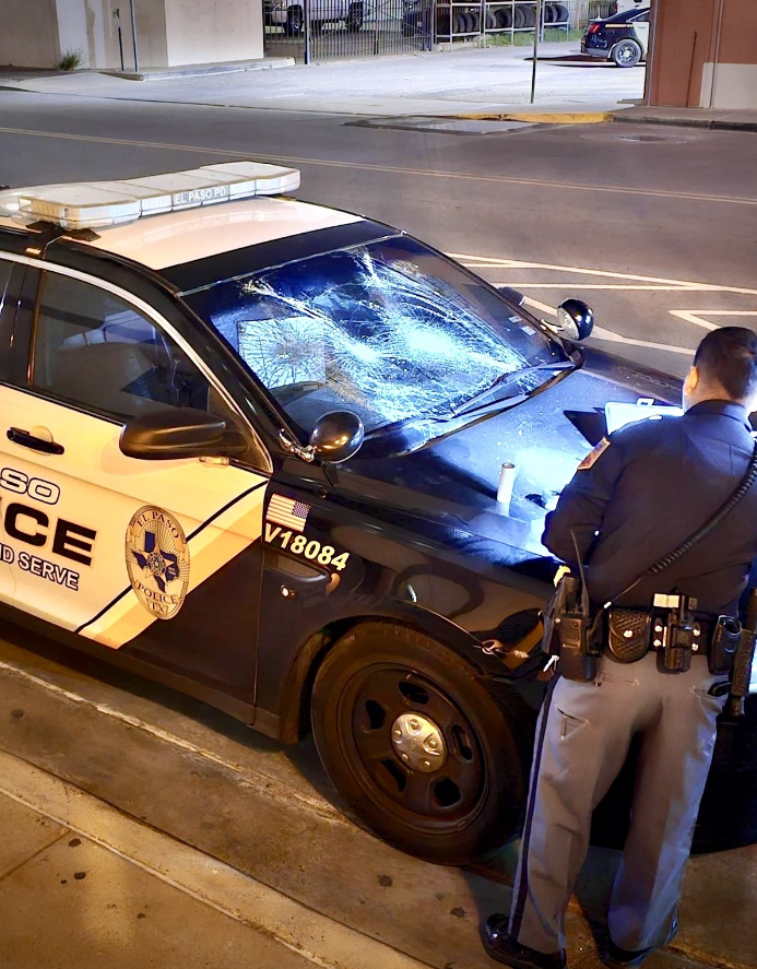 20-year-old accused of smashing El Paso police car windshield