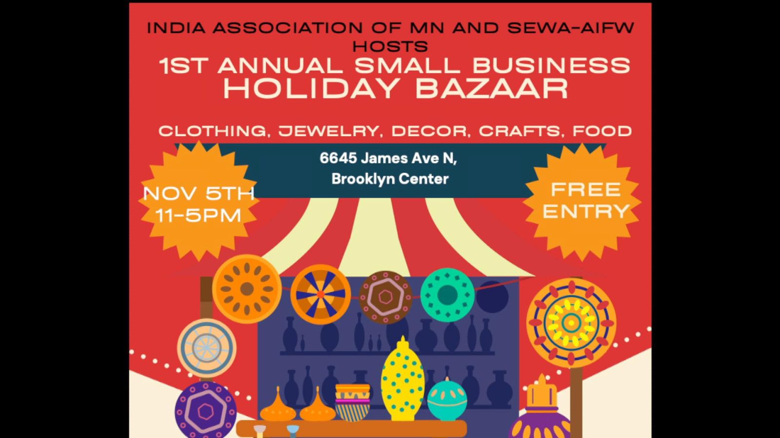 Inaugural South Asian Holiday Bazaar Takes Place Nov. 5 in Brooklyn Center