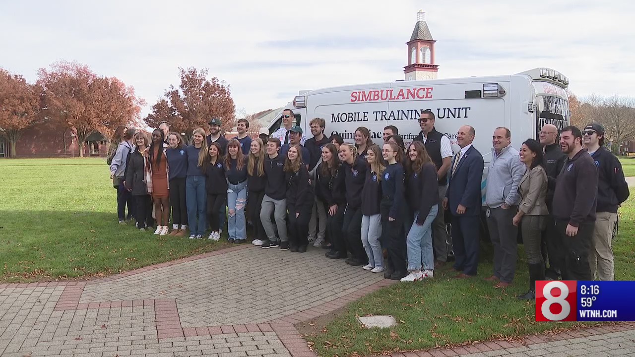 EMS club at Quinnipiac University receives health care training in decommissioned ambulance