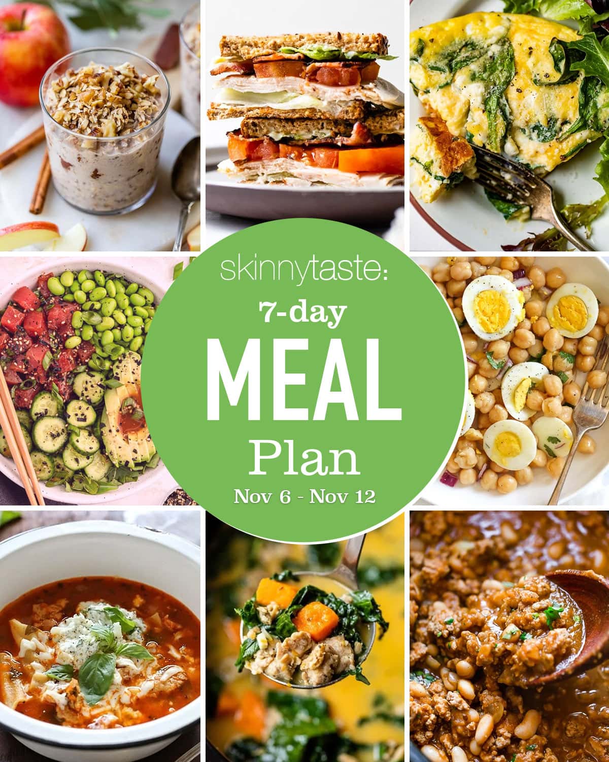 Free 7 Day Healthy Meal Plan (Nov 6-12)