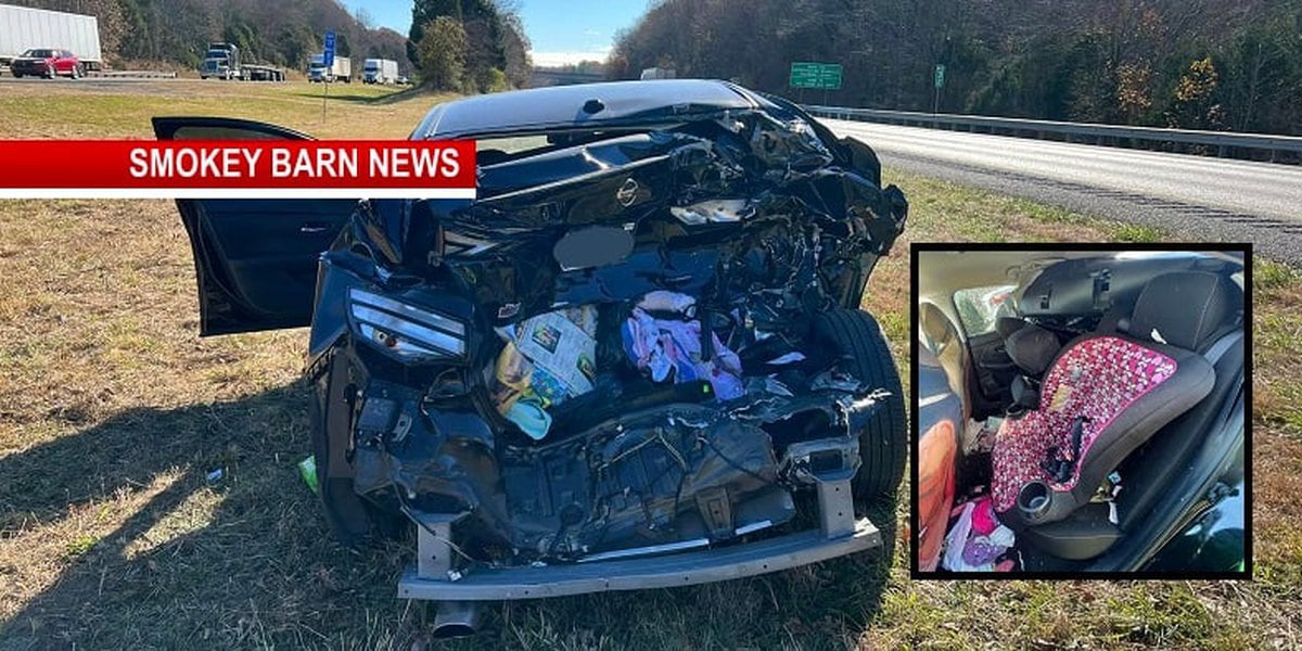 Toddler saved by car seat in Cheatham County interstate crash