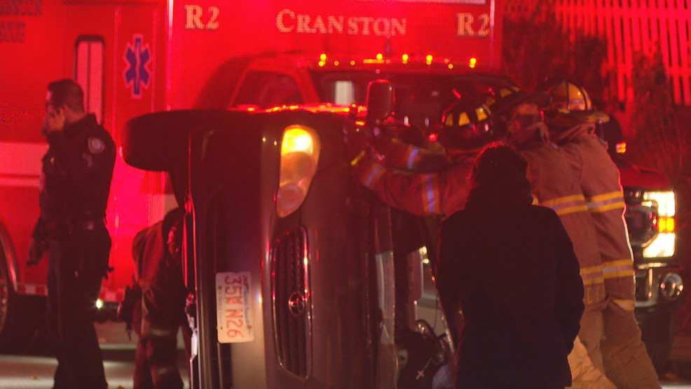 Car rolls over in Cranston, Jaws of Life needed to remove