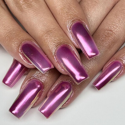 Pink Chrome Nails Are The Trendiest Way To Bring Barbiecore Into Winter