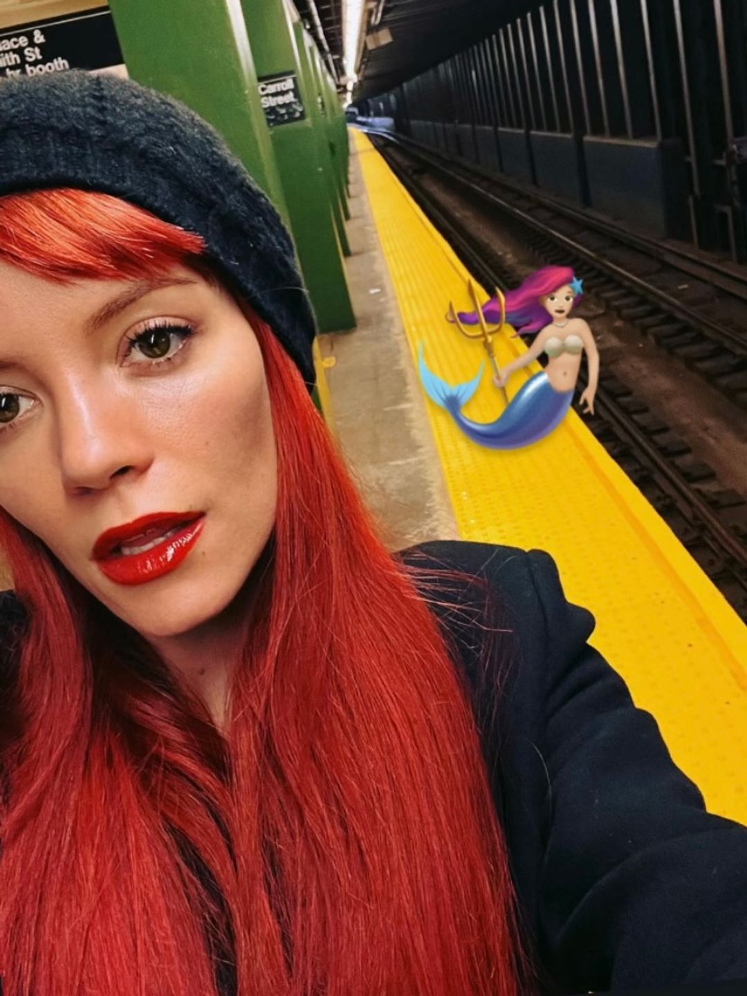 Lily Allen just had a mermaid-inspired red hair makeover