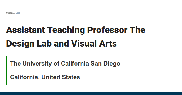 Assistant Teaching Professor  The Design Lab and Visual Arts