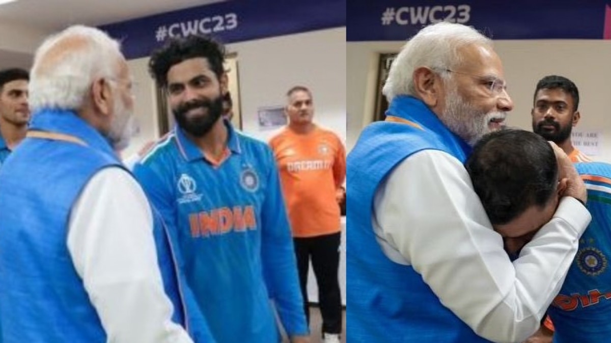 India vs Australia, World Cup 2023: जडेजा से हाथ मिलाया, शमी को गले लगाया… जब टीम इंडिया के ड्रेसिंग रूम में पहुंचे PM मोदी