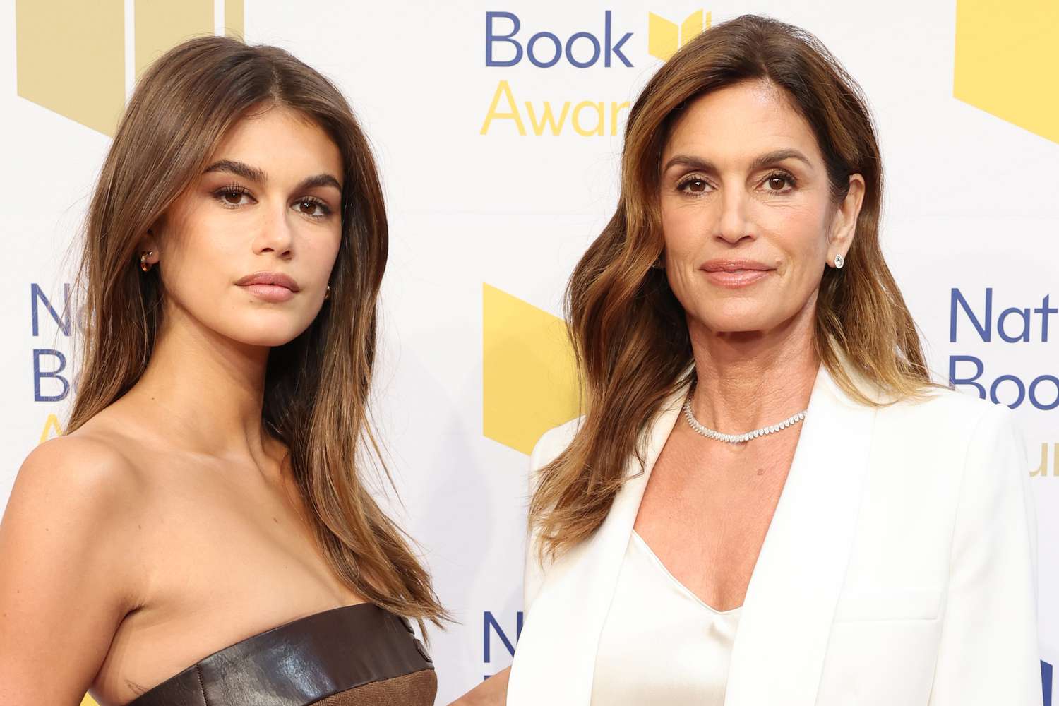 Kaia Gerber Joins Mom Cindy Crawford in Stunning Strapless Gown at National Book Awards