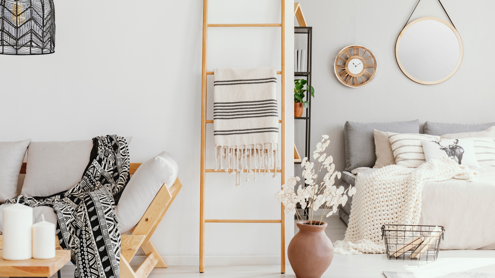 Turn A Blanket Ladder Into Chic Wall Art With This Simple Unsellable Houses-Inspired Idea