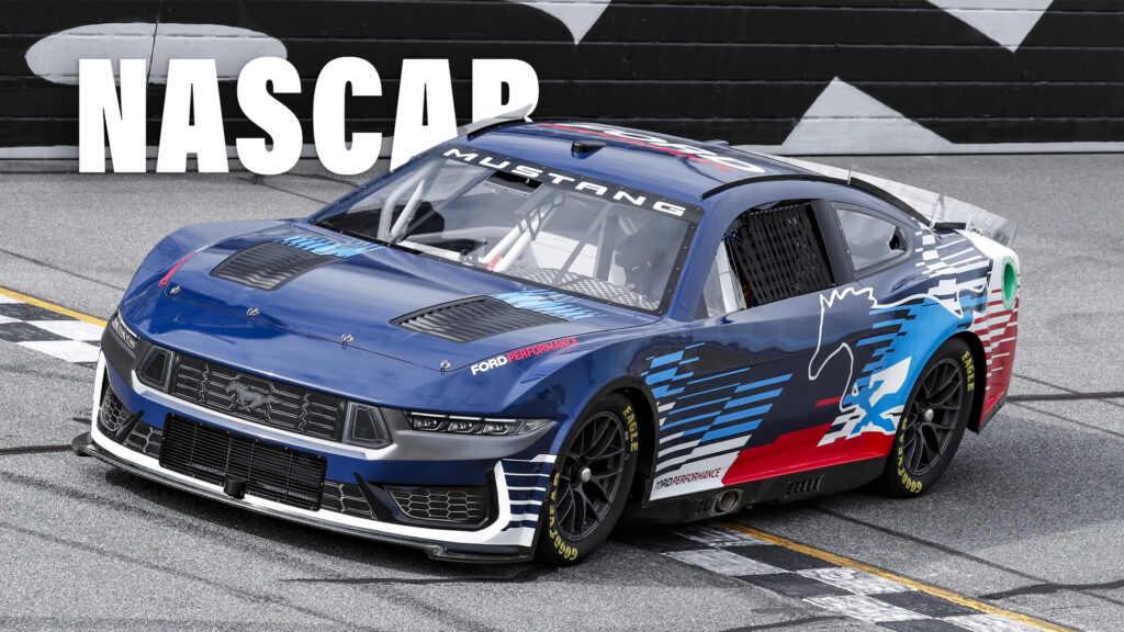 Race cars in the NASCAR Cup Series haven’t always resembled their road-going counterparts, but the new Mustang racer closely resembles the Dark Horse