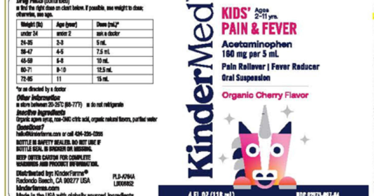 Kinderfarms recalls all pain and fever products for children due to potential health risk