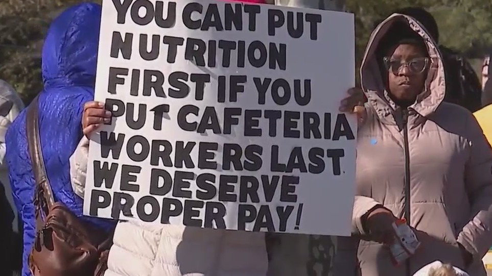 Guilford County Schools nutrition workers walkout for better pay enters 2nd day