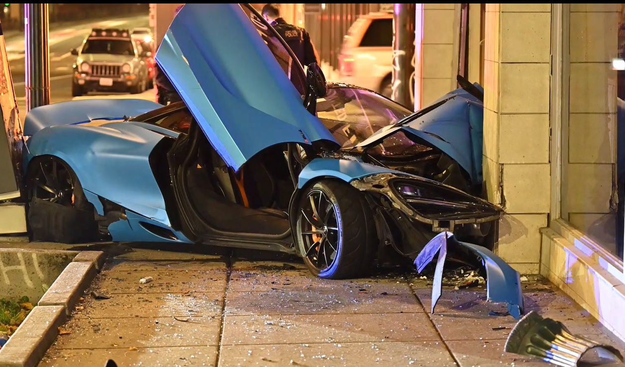 Drives slams McLaren 720S sports car into Portland office building