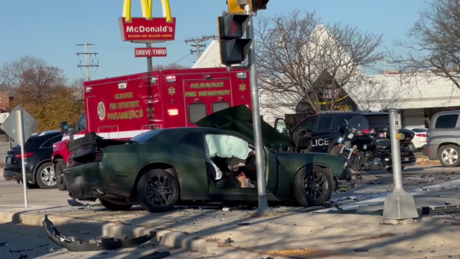 Car crash at Appleton and Capitol Saturday morning sends at least one person to the hospital