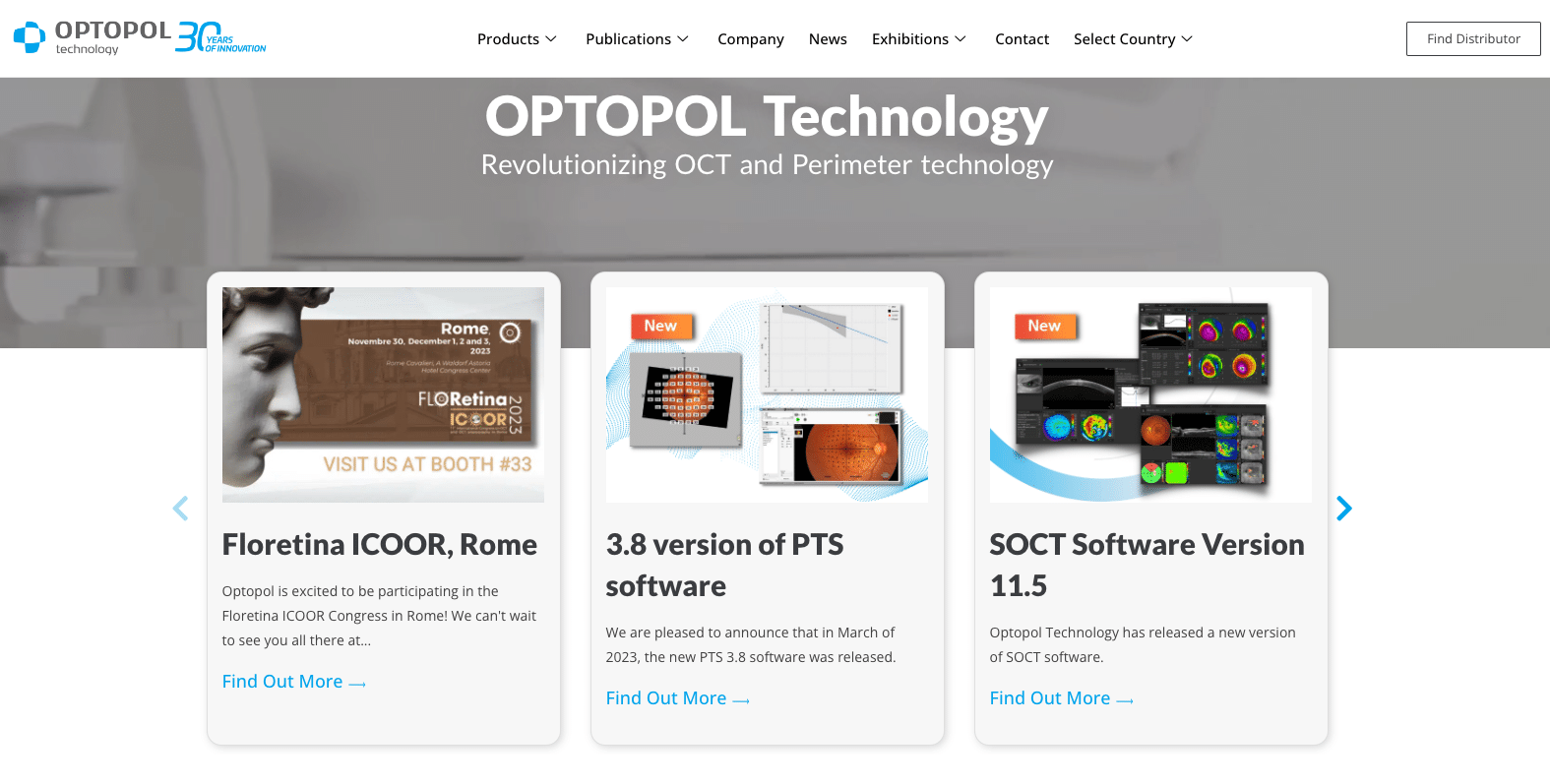 Optopol marks 30 years in ophthalmic innovation with website overhaul