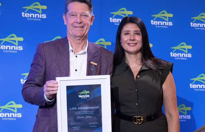 Warren Maher recognised with Tennis Victoria Life Membership