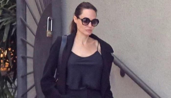 Angelina Jolie Looks Stunning in Black for a Visit to the Atelier Jolie Store with Her Children