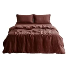 Product image of Cacao 100% French Flax Linen Bedding Set