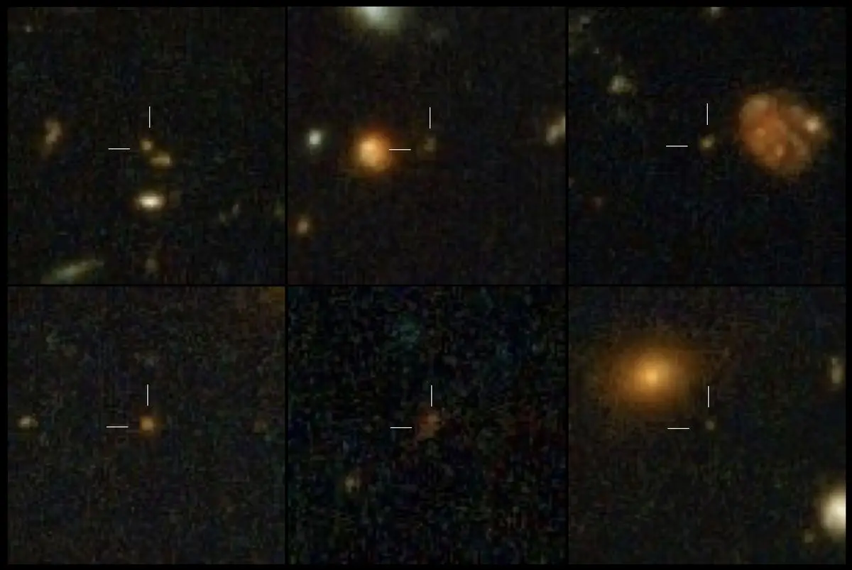 Zoomed-in images of blobs of light.