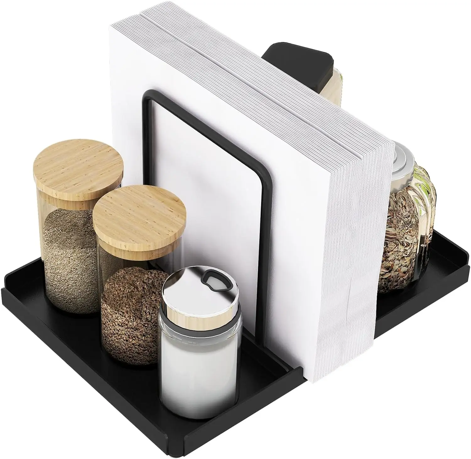 Audmore Napkin Holder with Salt and Pepper Shakers