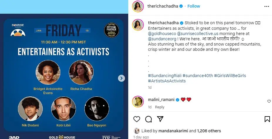 richa chadha movie, richa chadha news, Sundance Film Festival, rhicha chadha, richa chadha age, richa chadha husband, richa chadha ex husband, richa chadha movies, richa chadha marriage, richa chadha instagram