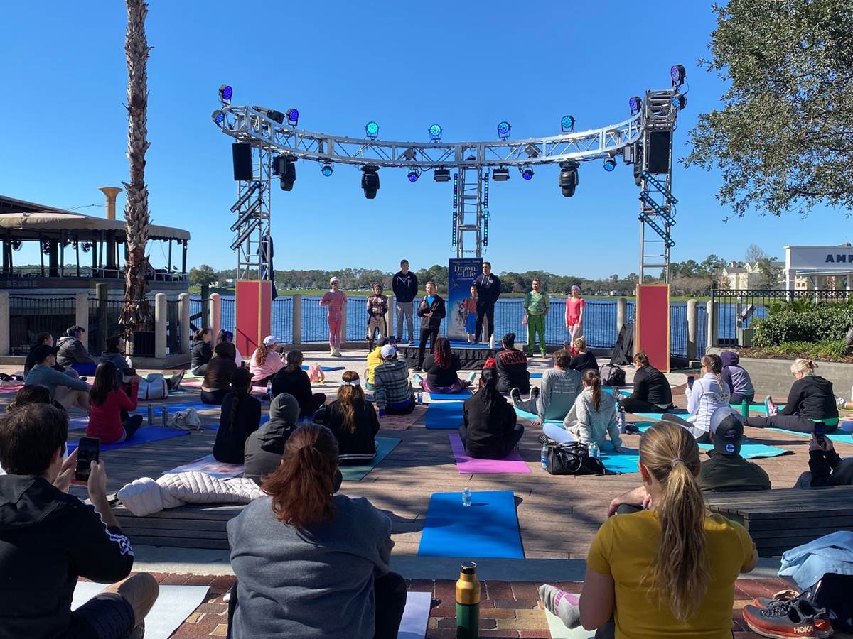 Photos: Cirque du Soleil’s “Drawn to Life” Hosts Fitness Class for Disney Springs Wellness Month