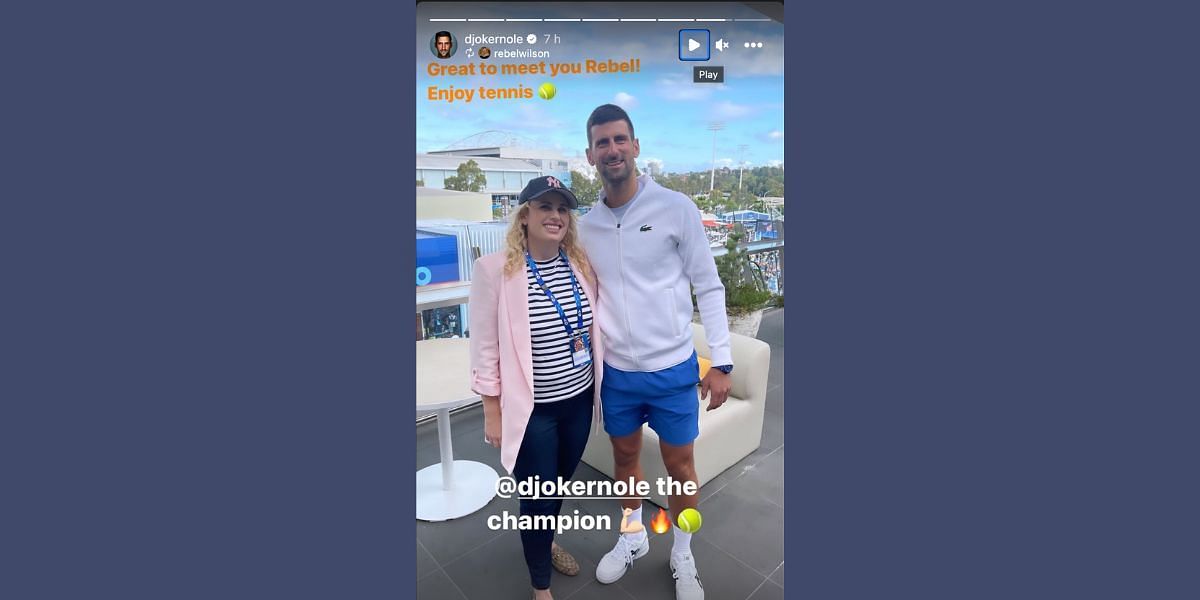 “Great to meet you” – Novak Djokovic elated to meet long-time fan Rebel Wilson three years after being a part of her weight-loss journey