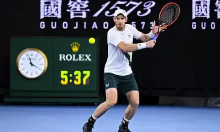 Andy Murray playing at the 2023 Australian Open. 