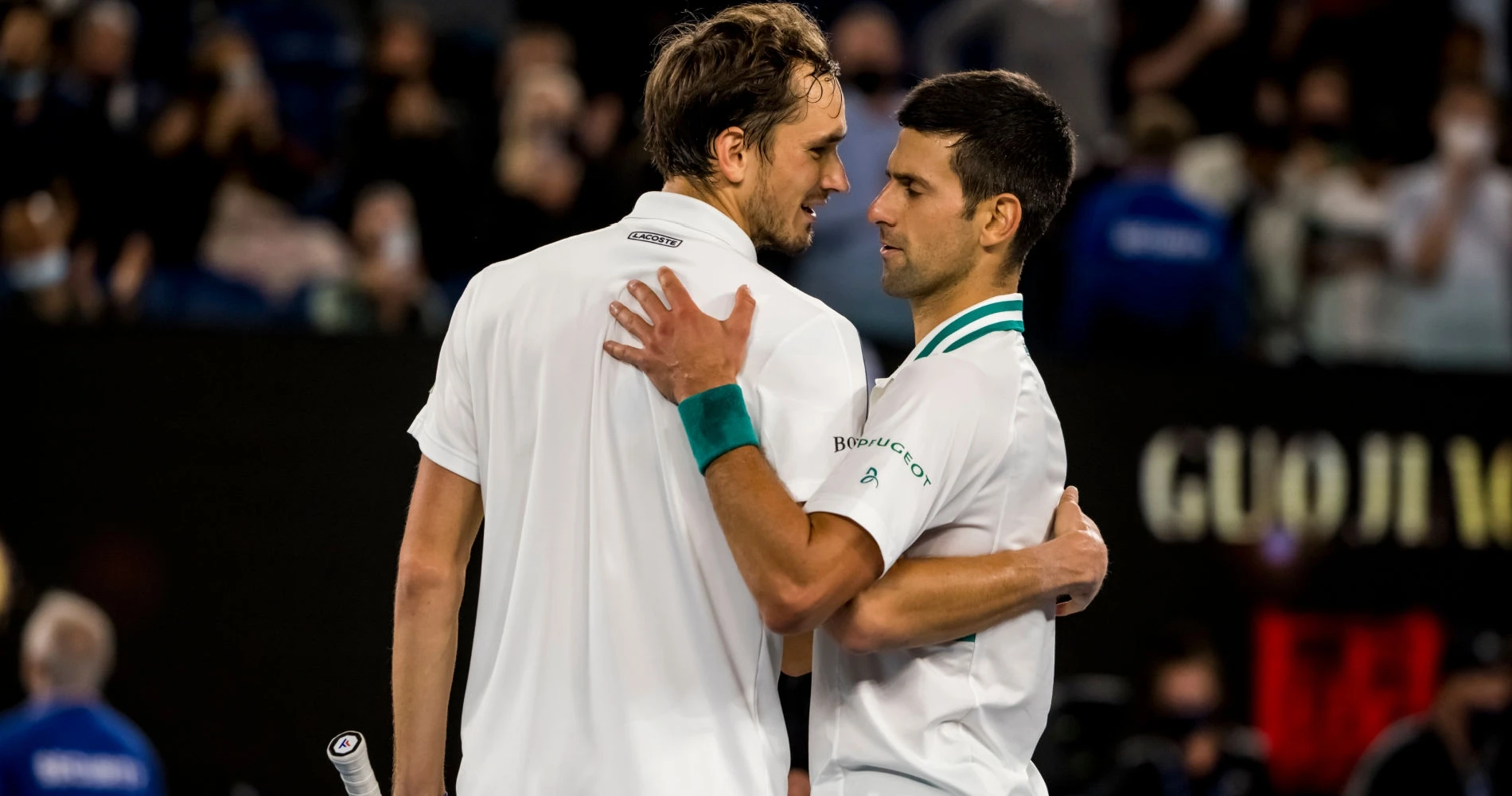 Daniil Medvedev and Novak Djokovic at the 2021 Australian Open