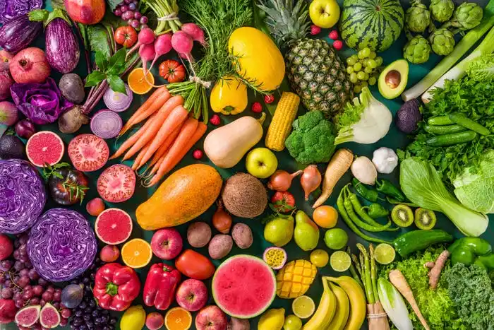 Vegetables in a rainbow