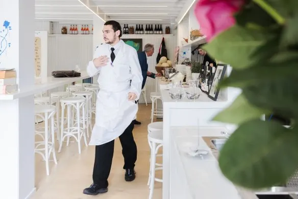 Sylvester Terzini on the floor at Snack Kitchen.