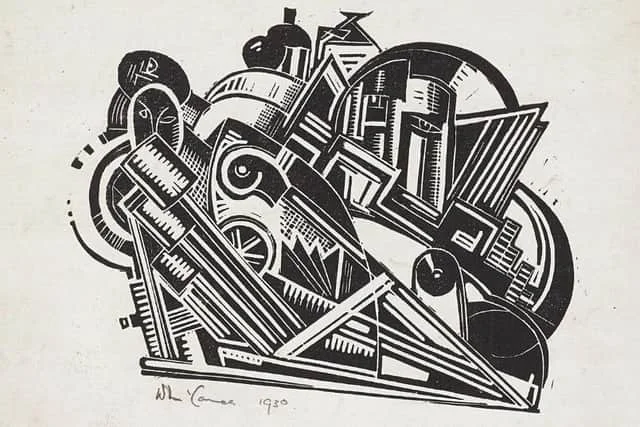 Machine Gods, 1930, by William McCance, a the Fine Art Society