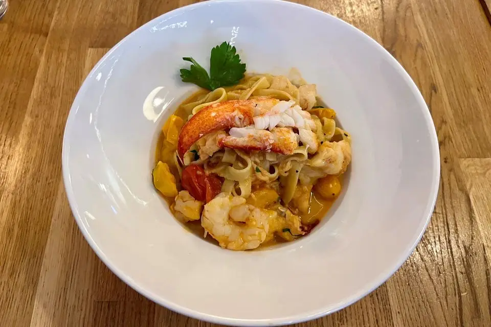 Fresh fettuccine with Irish lobster alla vodka, Crudo. Photo: Lucinda O'Sullivan