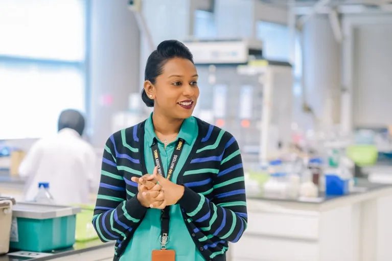 Magaret Sivapragasam in the laboratory