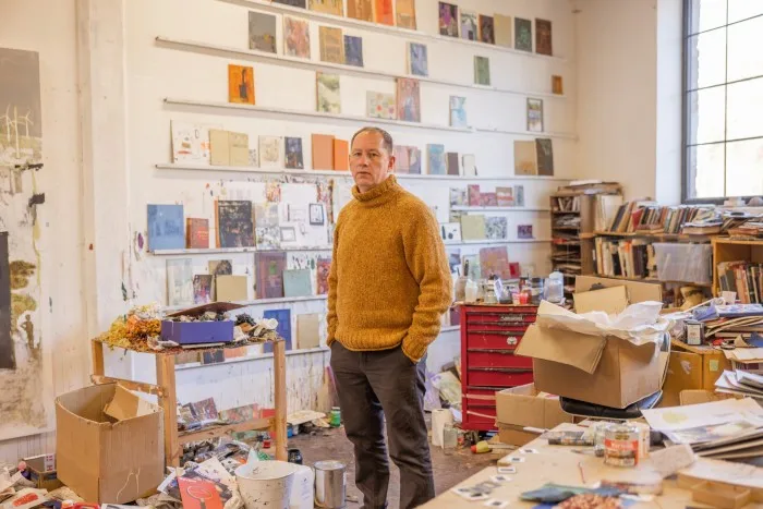 Andrew Cranston in his studio, next door to Robertson’s
