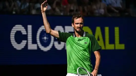 Russia's Daniil Medvedev reacts on a point against Poland's Hubert Hurkacz during their men's singles quarter-final match at Australian Open(AFP)