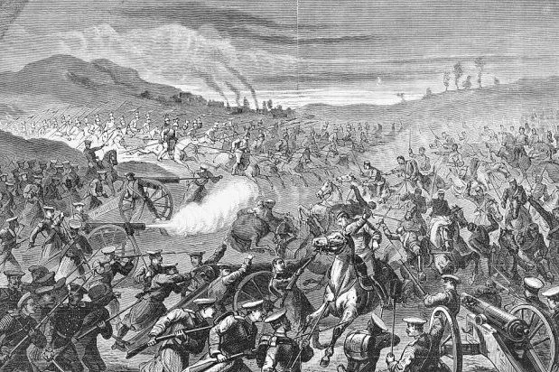 Illustration of the charge of the light brigade.