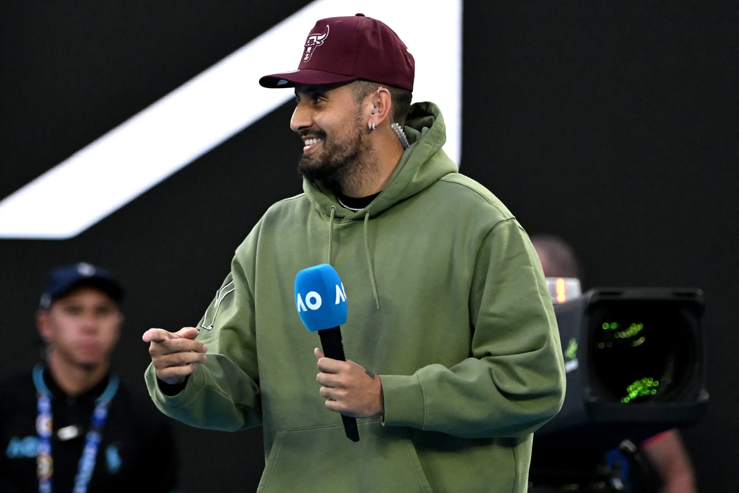 Nick Kyrgios has been working as an analyst at the Australian Open