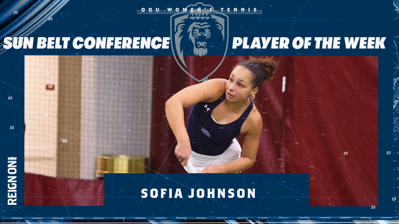 Sofia Johnson Named Sun Belt Women’s Tennis Player Of The Week