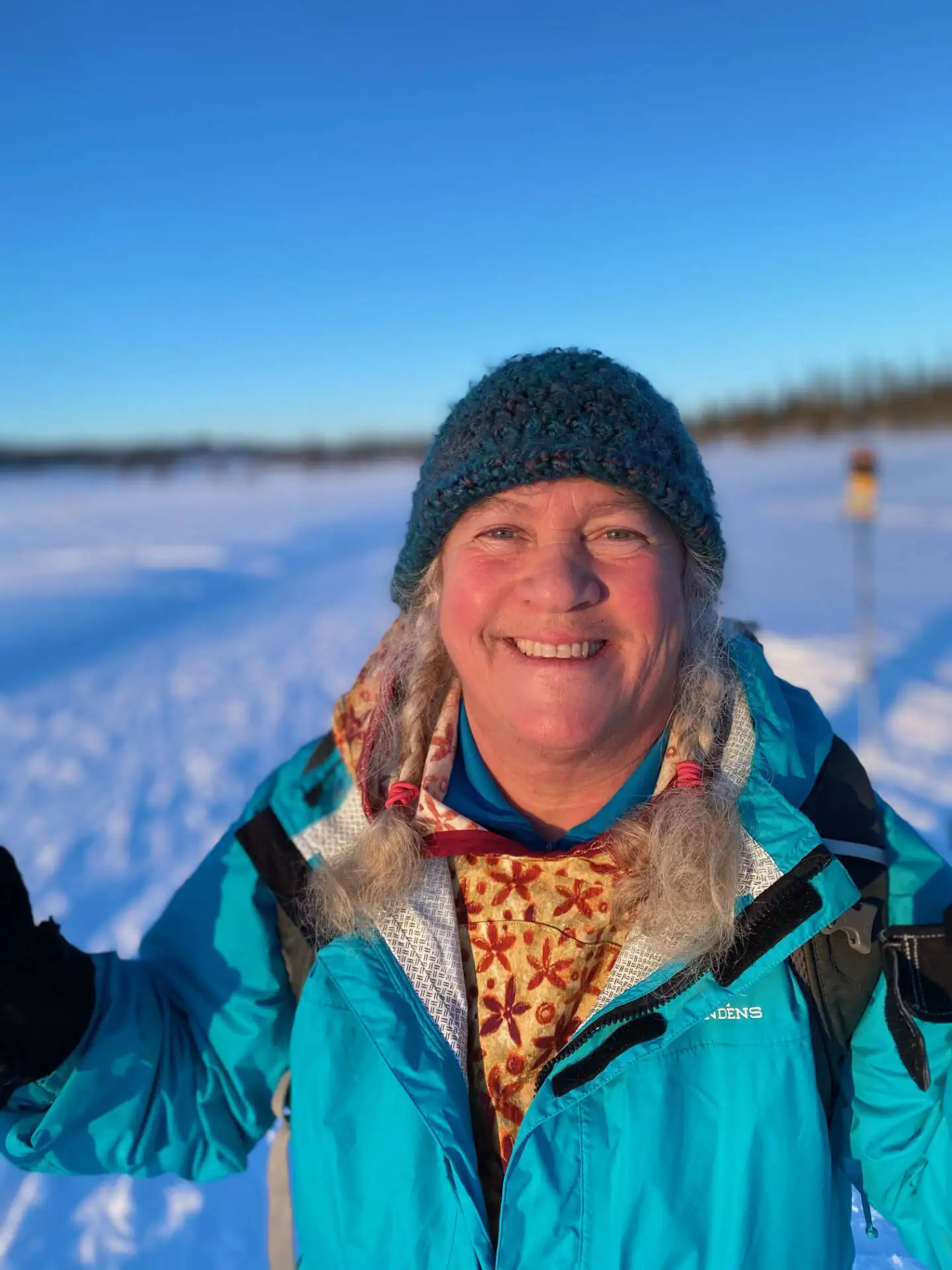 Kim Fine, winner of the 2023 Jill Berryman Arts Education Award, skis Homers Wolf Ridge on New Years in 2021. Photo provided by Kim Fine