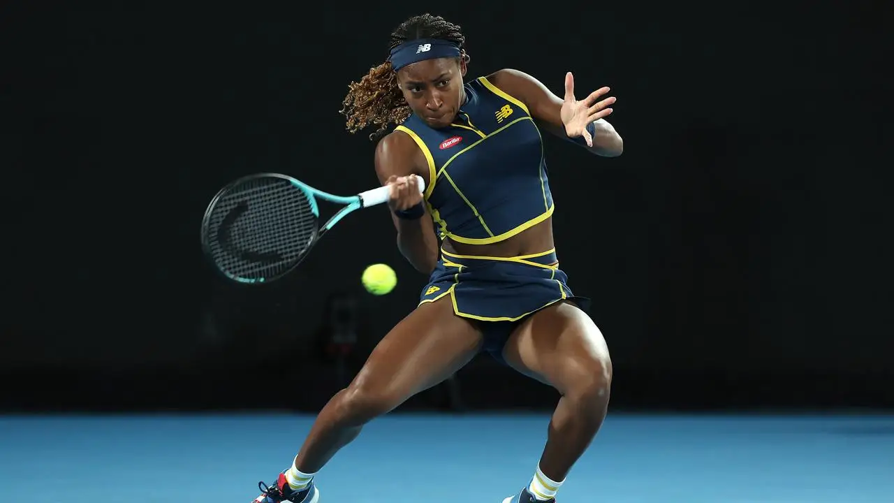 Coco Gauff started in nervous fashion with two double faults. (Photo by Cameron Spencer/Getty Images)