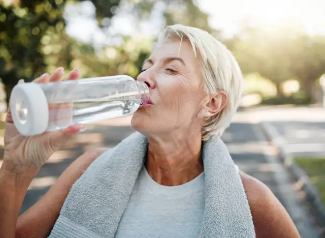 woman drinking water